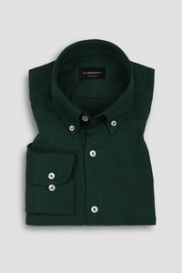Bottle Green Italian Linen Shirt