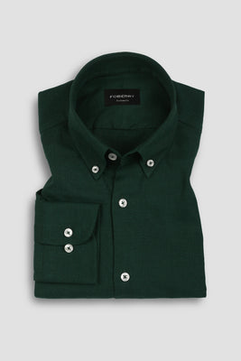 Bottle Green Italian Linen Shirt