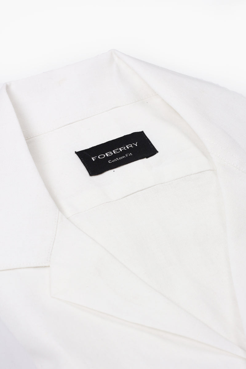 White Linen - Safari Shirt - Foberry Pakistan