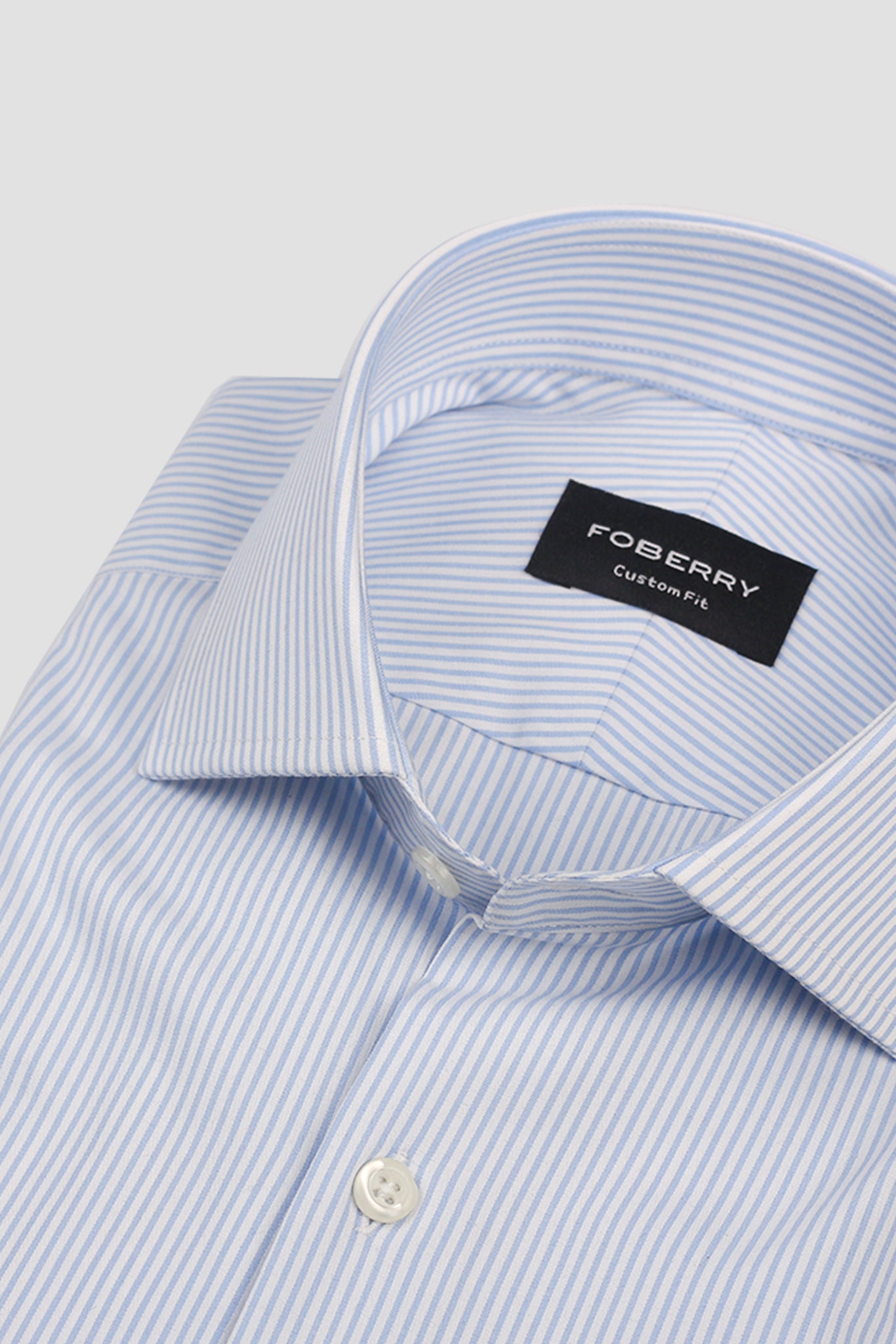 Sky Blue Pencil Striped Shirt