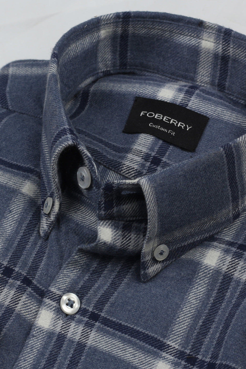 Ocean Blue Tartan Winter Flannel Shirt