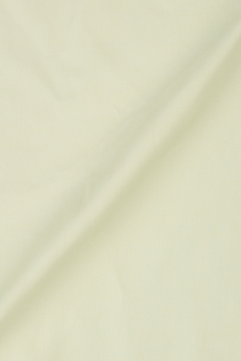 Pastel Yellow Herringbone Pin Collar Shirt