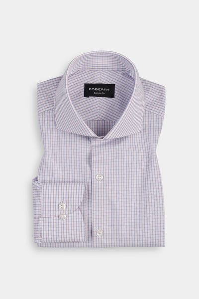 Pink Blue Tattersall Check Shirt