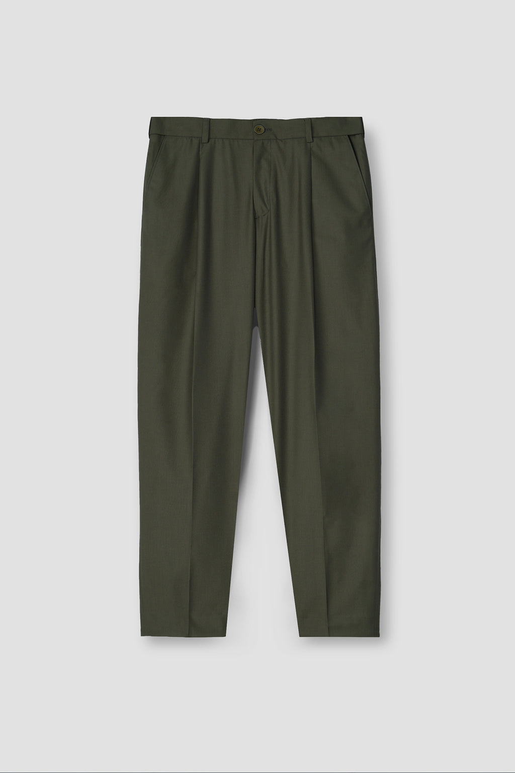 Olive Green Tropical Wool Blended Dress Pant