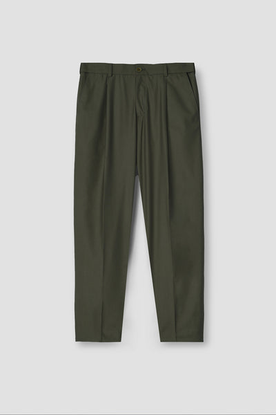 Olive Green Tropical Wool Blended Dress Pant