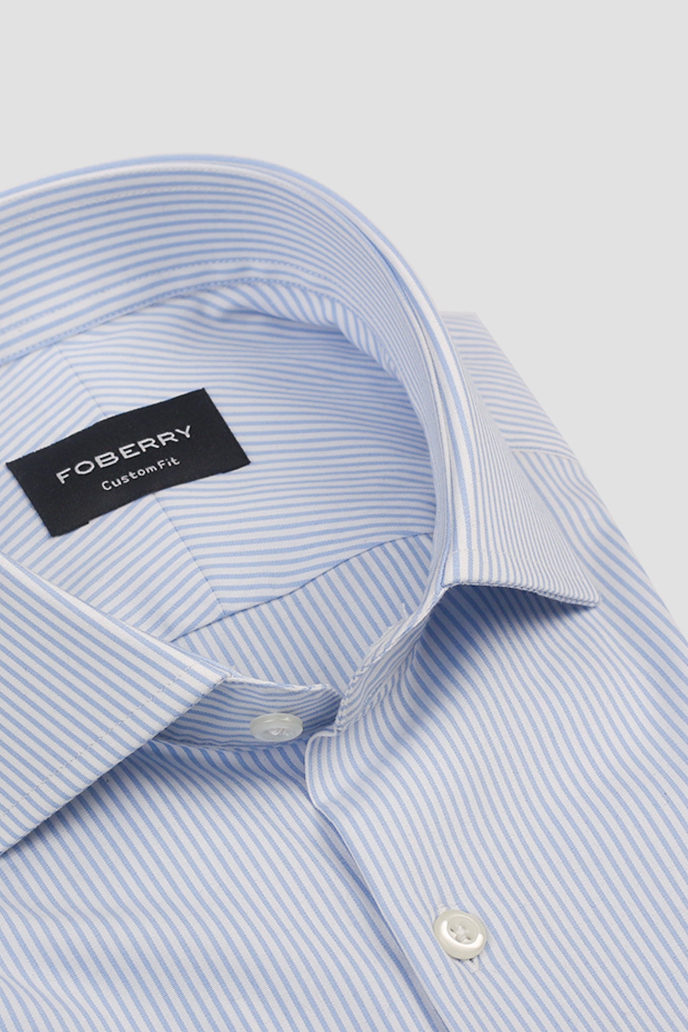 Sky Blue Pencil Striped Shirt