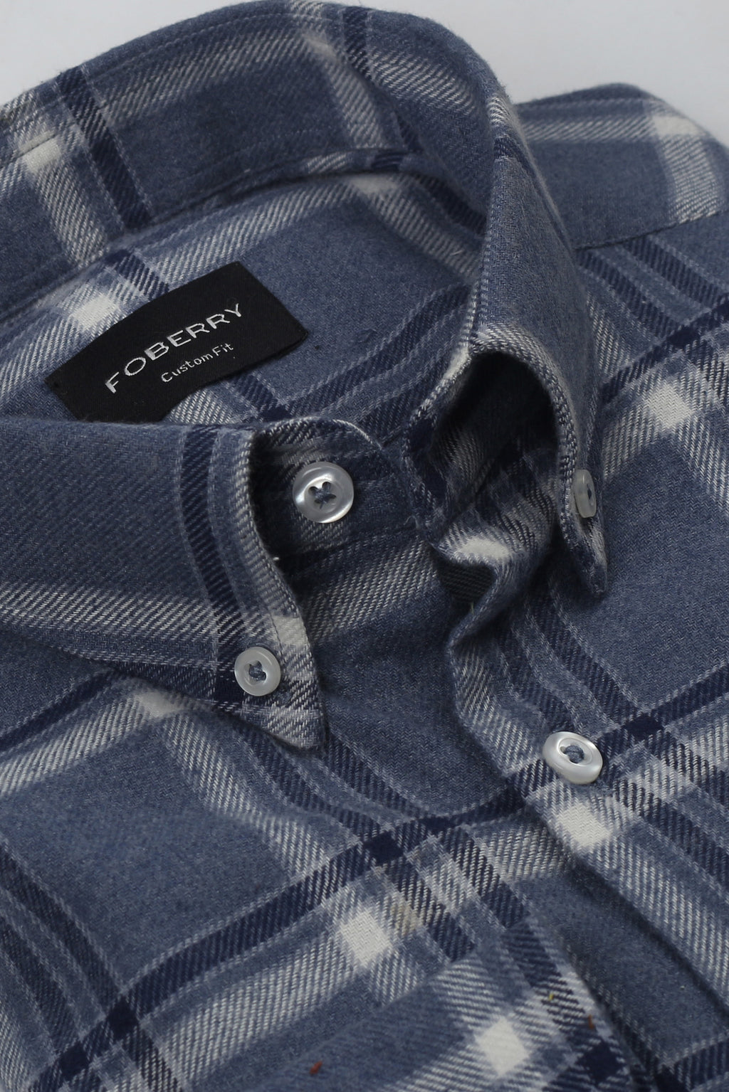 Ocean Blue Tartan Winter Flannel Shirt