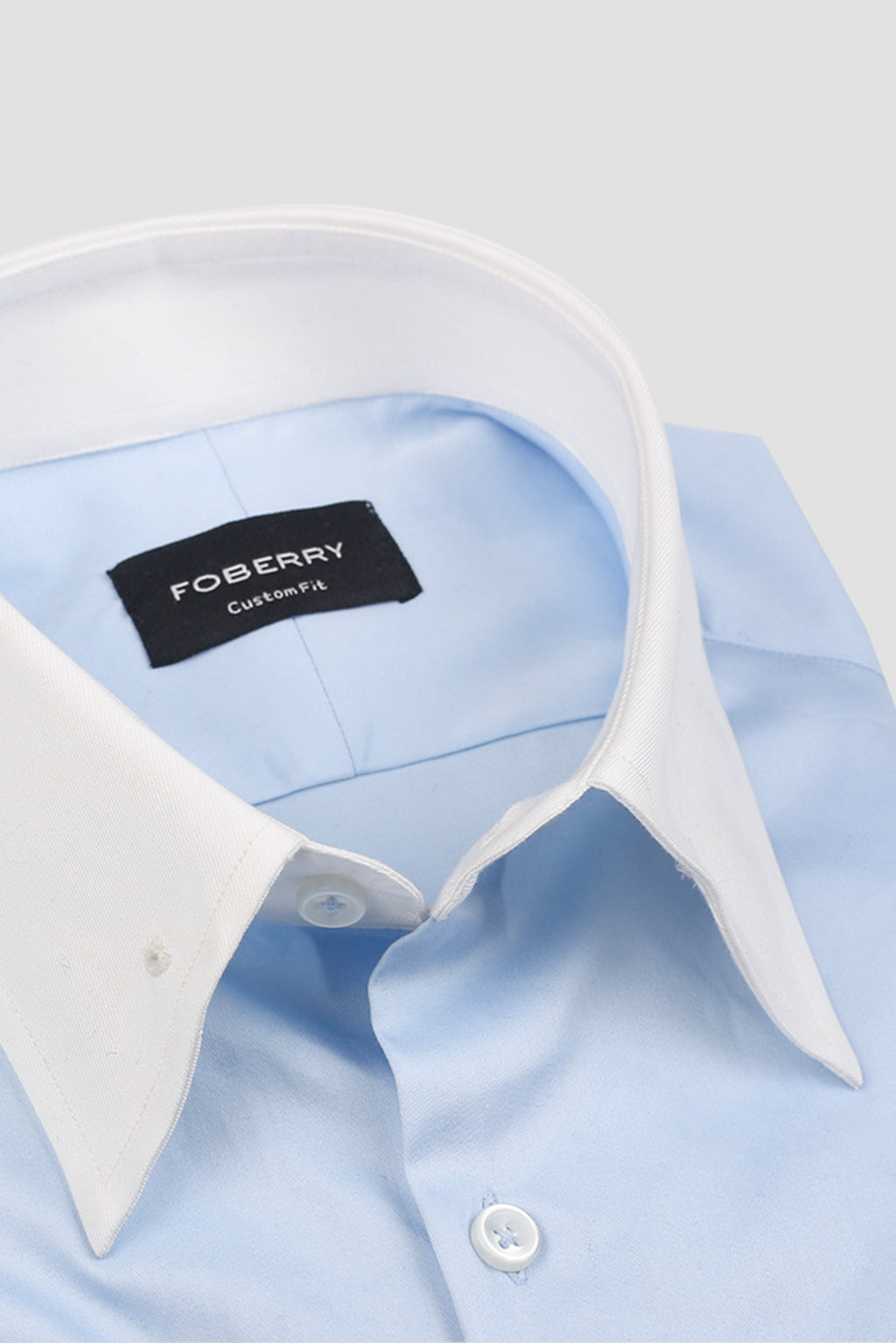 Soft Sky Blue Egyptian - Pin Collar Shirt