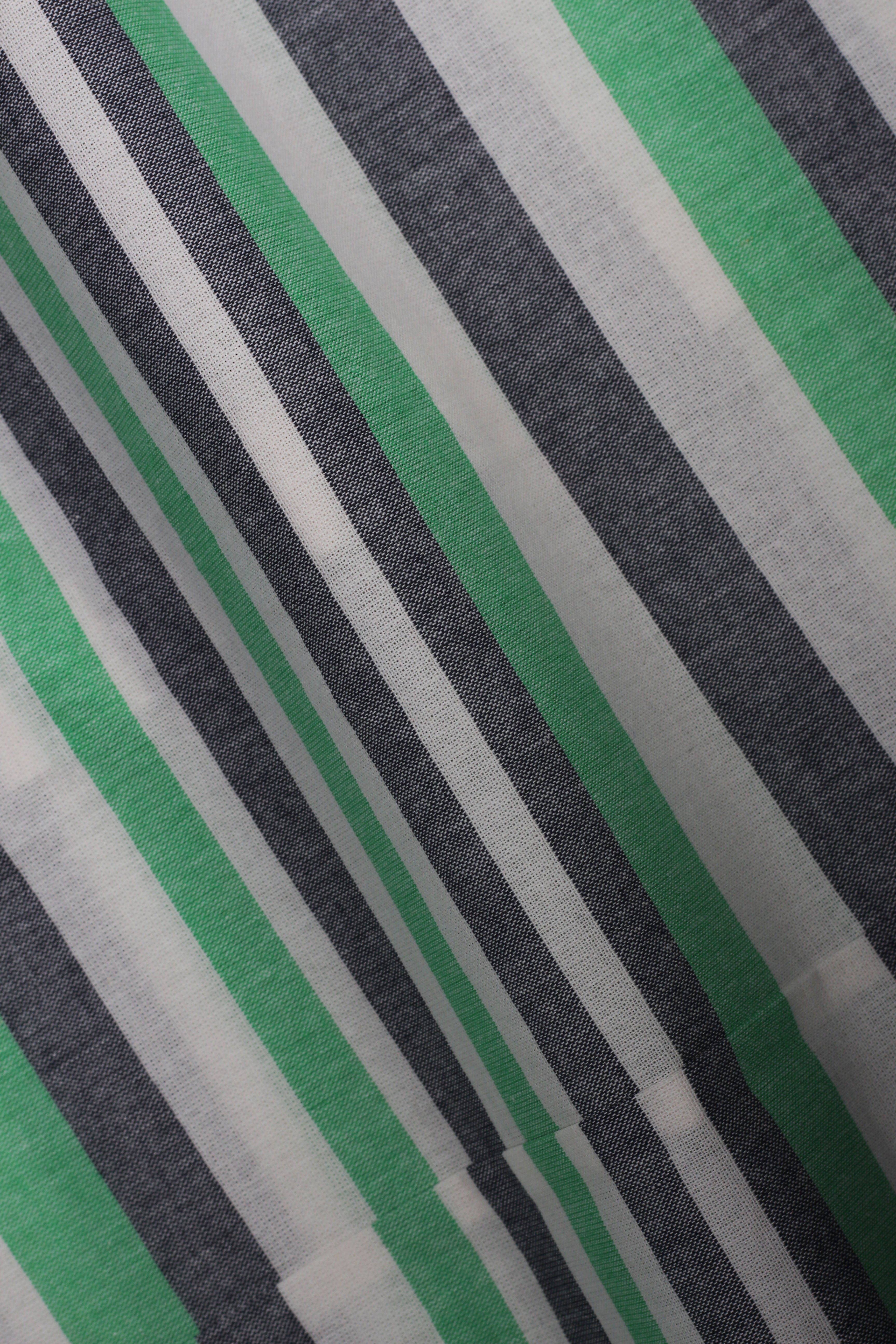 Green Horizontal Striped Linen Shirt - Foberry Pakistan
