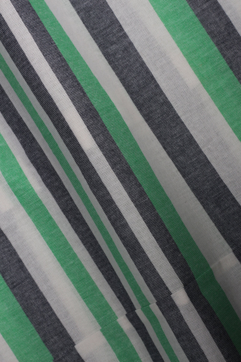 Green Horizontal Striped Linen Shirt - Foberry Pakistan
