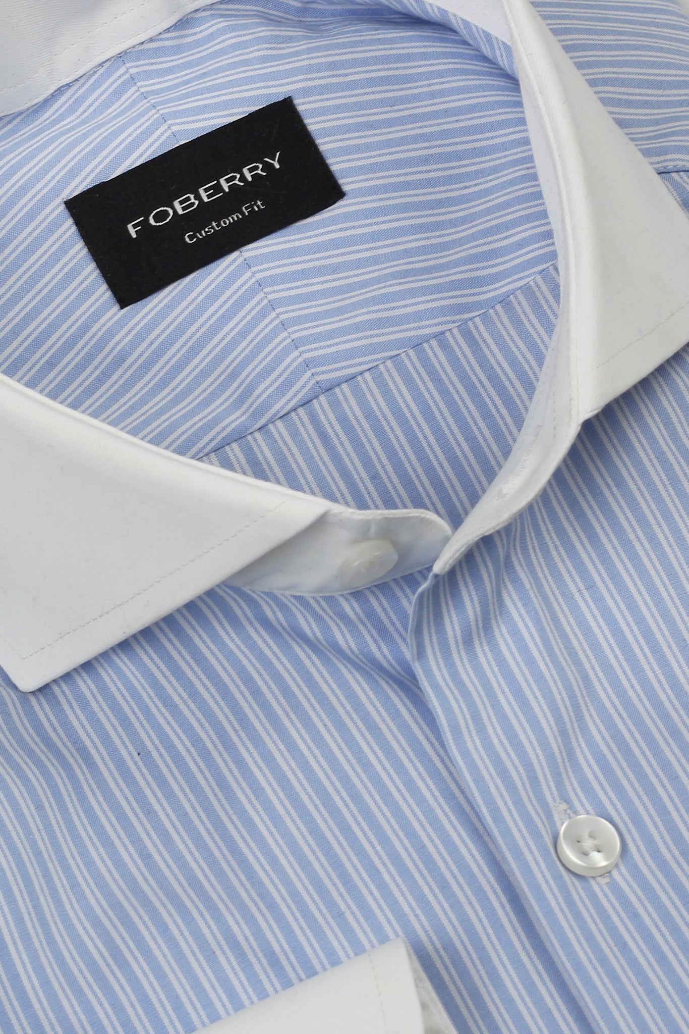 Sky Blue Hairline Stripes Shirt