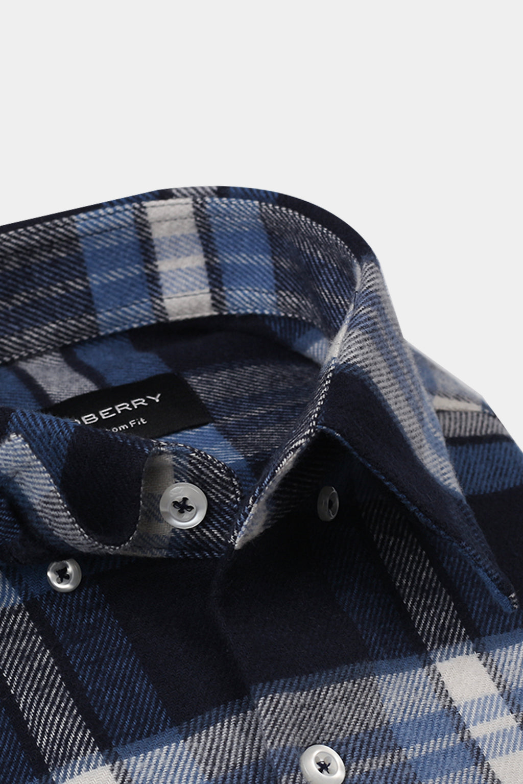 Soft Azure Blue Tartan Winter Flannel Shirt