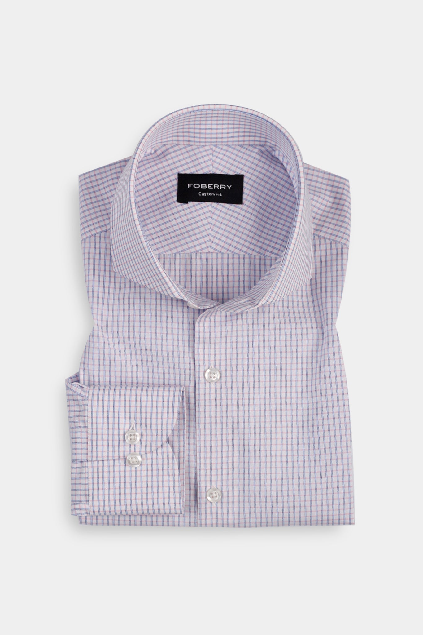 Pink Blue Tattersall Check Shirt