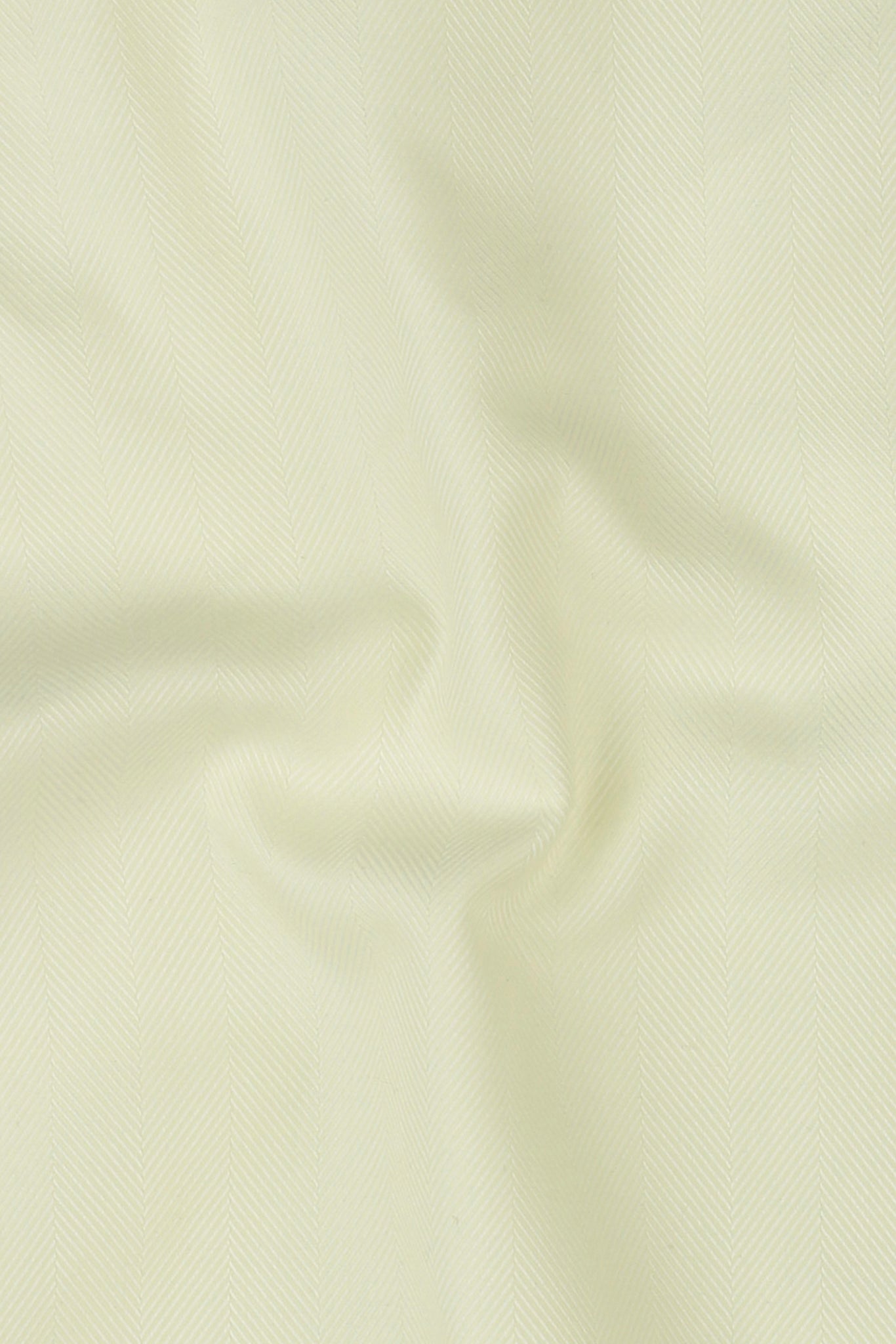 Pastel Yellow Herringbone Pin Collar Shirt