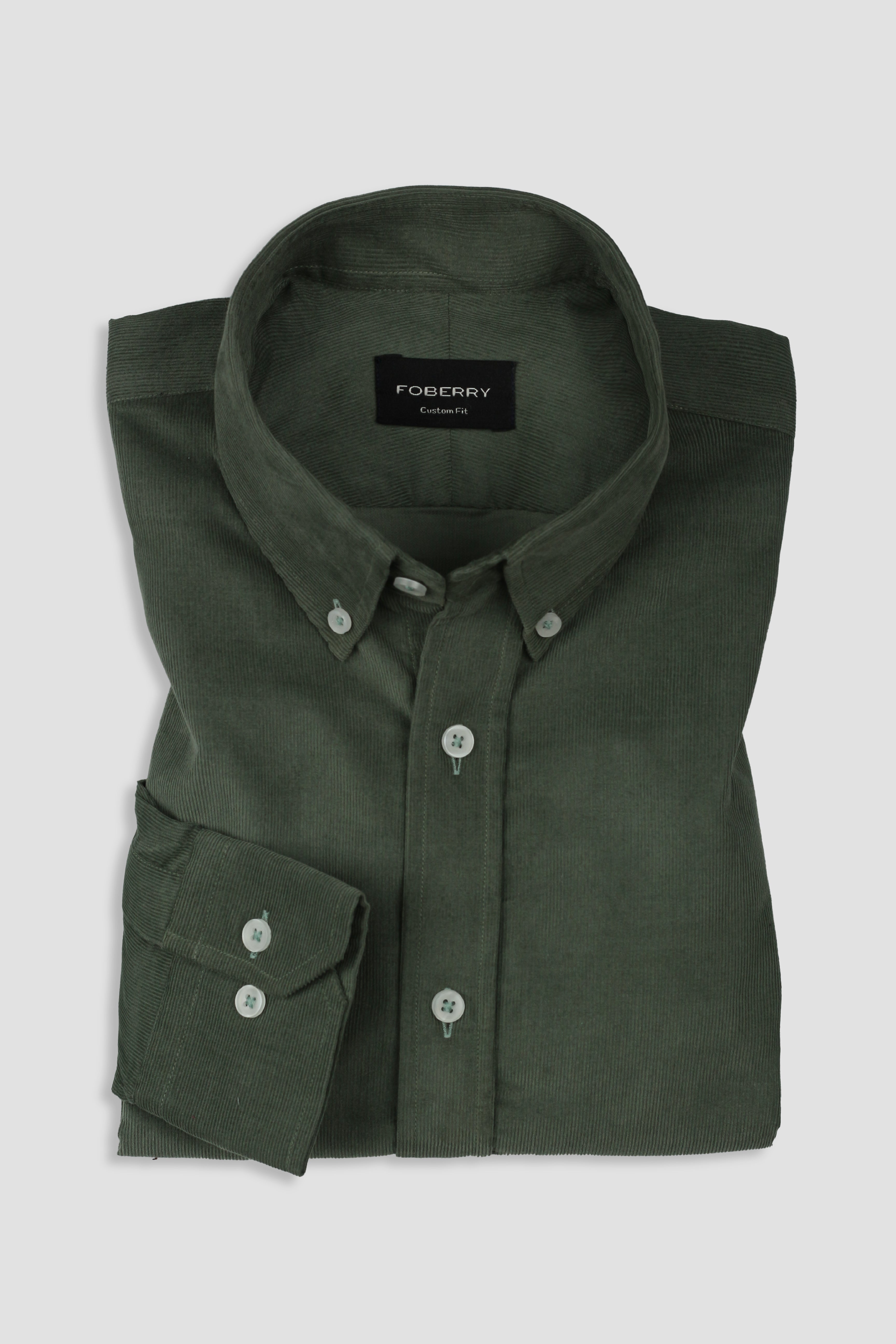 Pine Green Corduroy Shirt - Foberry Pakistan