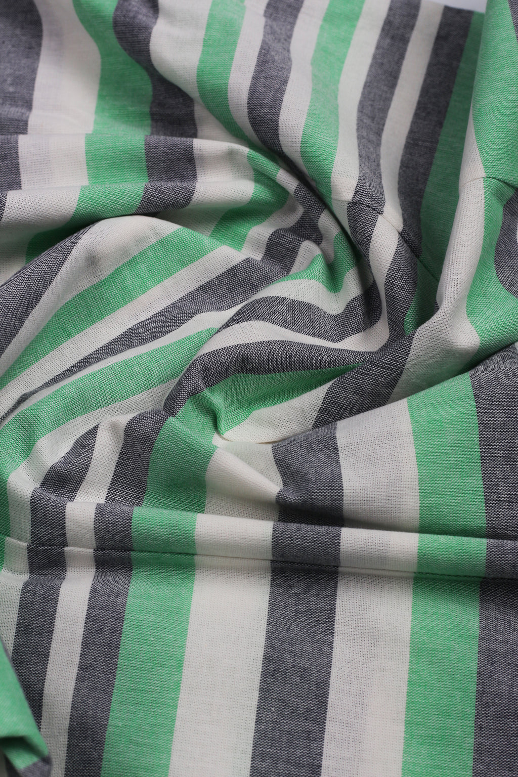 Green Horizontal Striped Linen Shirt - Foberry Pakistan