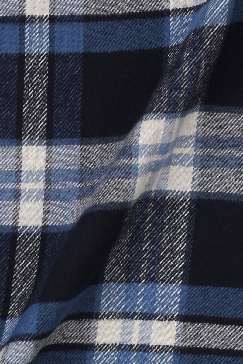Soft Azure Blue Tartan Winter Flannel Shirt