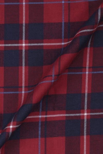 Multi Red Herringbone Tartan Winter Flannel