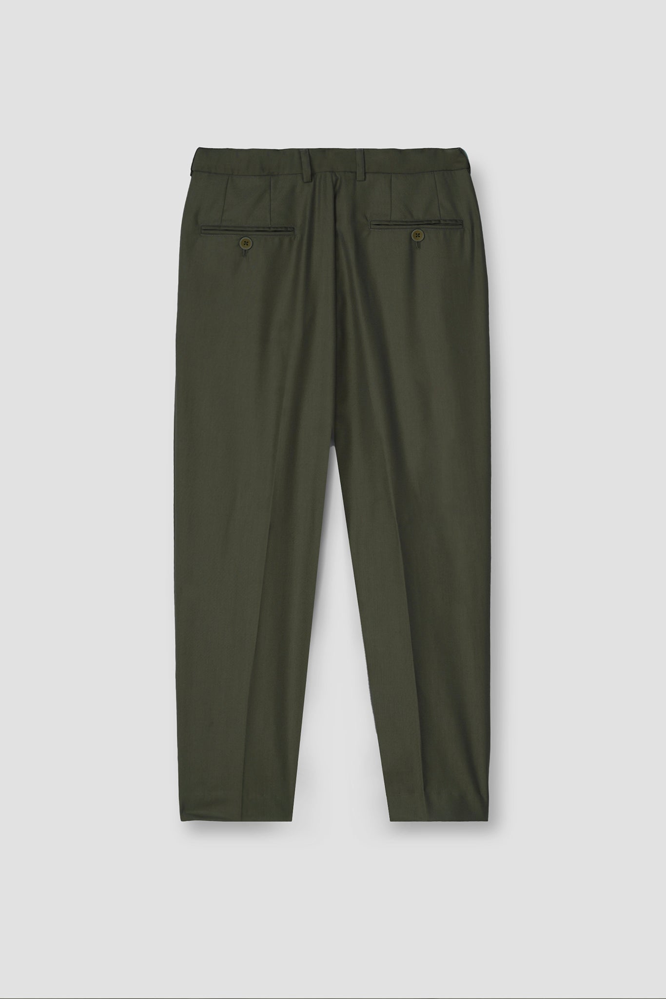 Olive Green Tropical Wool Blended Dress Pant