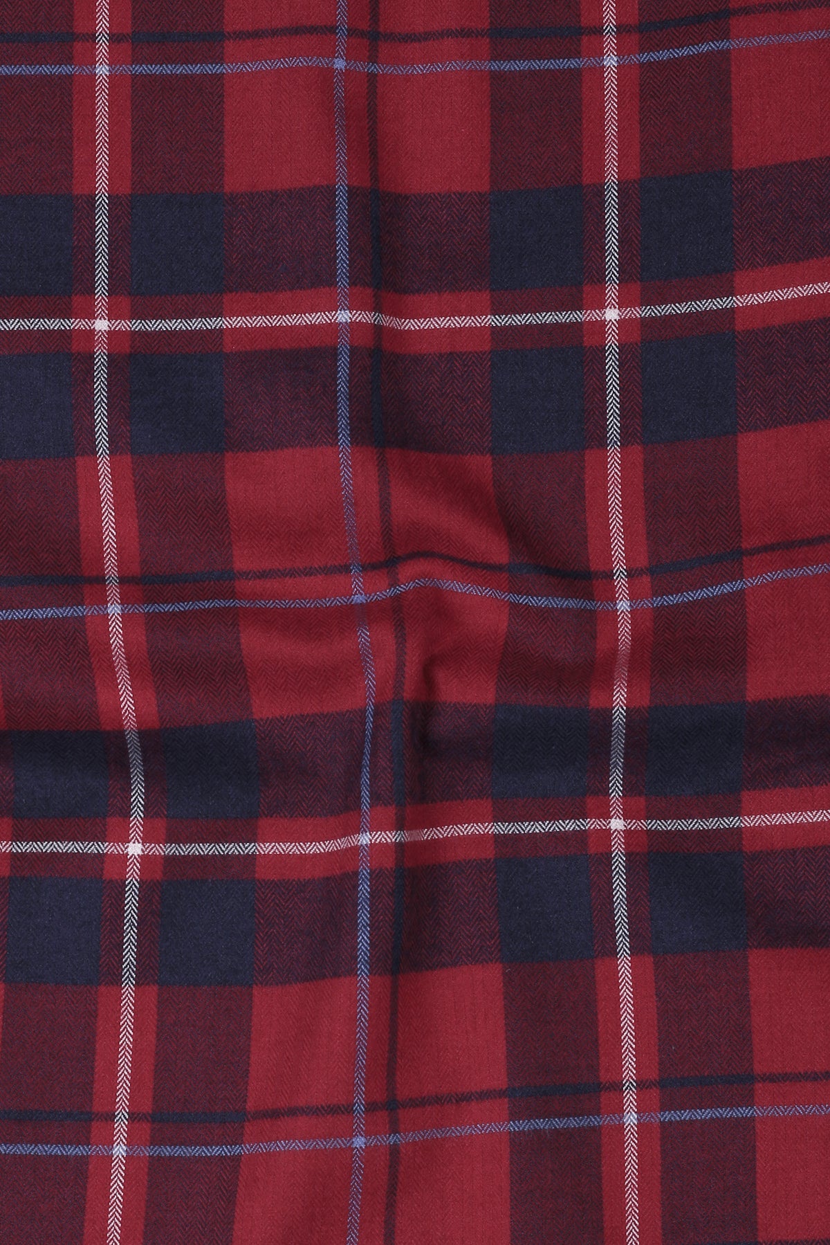 Multi Red Herringbone Tartan Winter Flannel Shirt