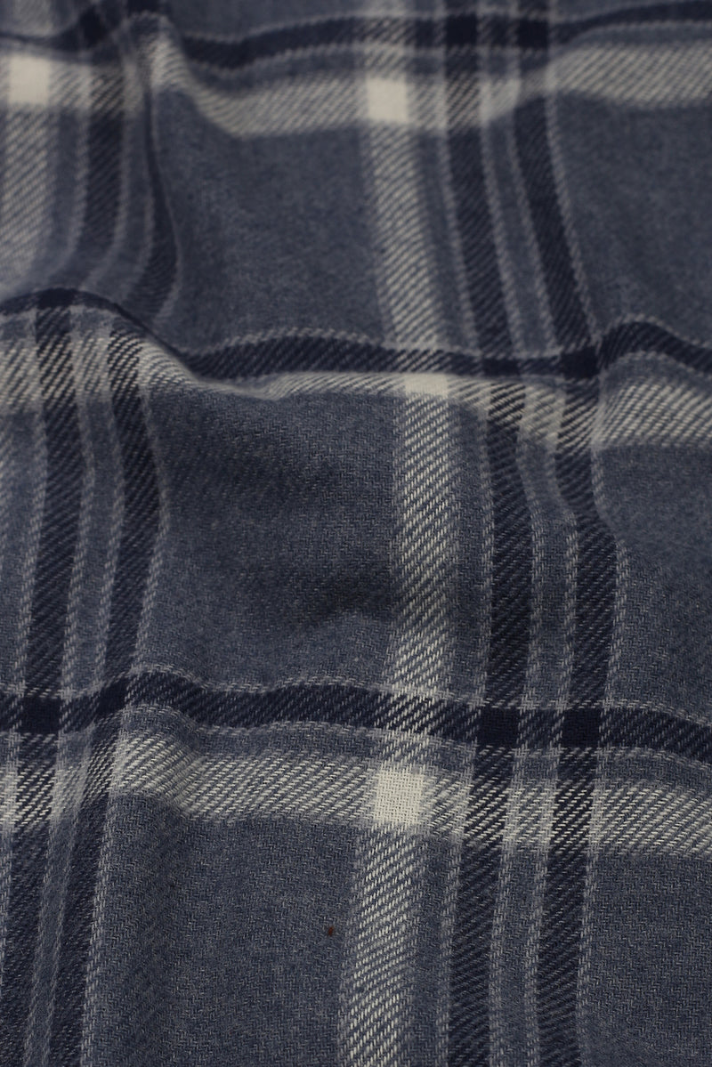 Ocean Blue Tartan Winter Flannel