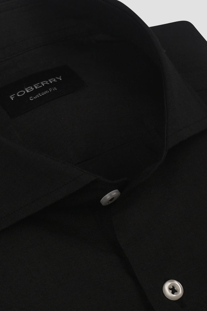 Crisp Charcoal Linen Shirt