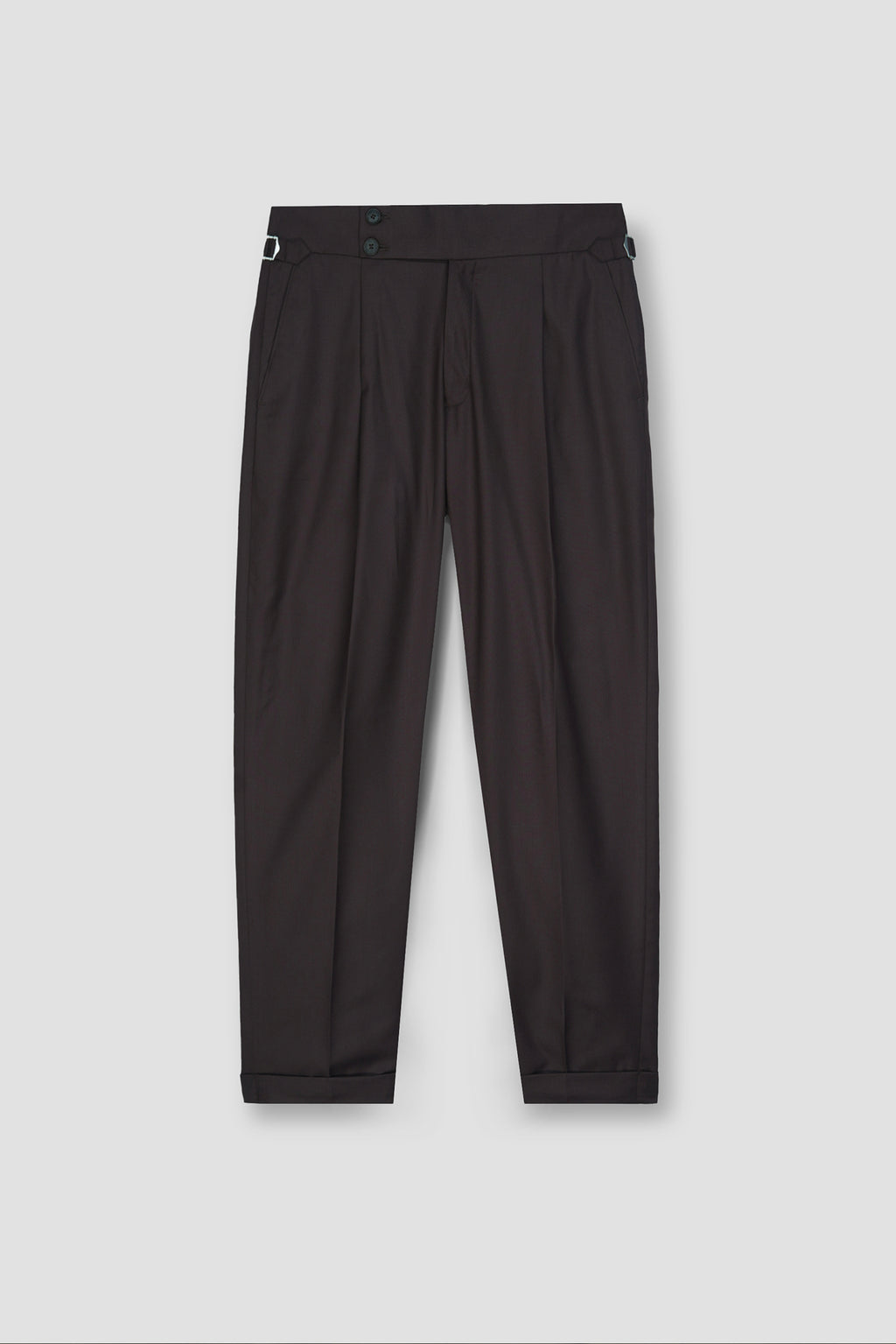 Chocolate Brown Tropical Wool Blended Dress Pant
