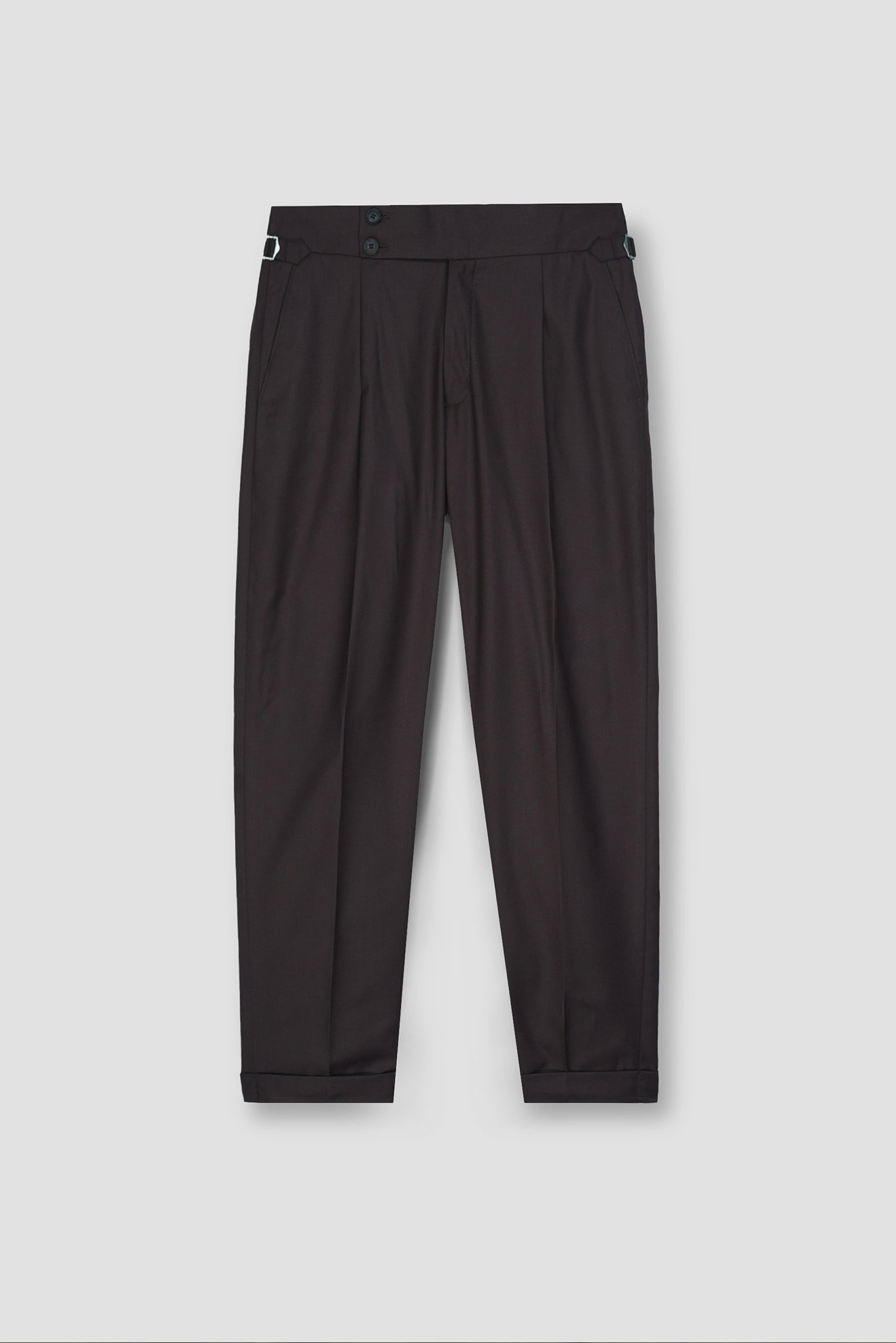 Chocolate Brown Tropical Wool Blended Dress Pant