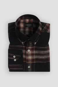 Brown & Black Madras Winter Flannel Shirt