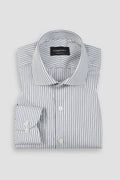 Midnight Blue With Green Parallel Striped Shirt