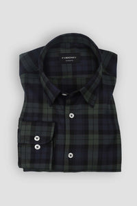 Dark Forrest Green Tartan Winter Flannel Shirt