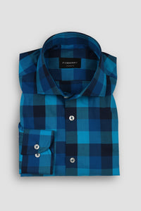 Dual Blue Grid Check Shirt