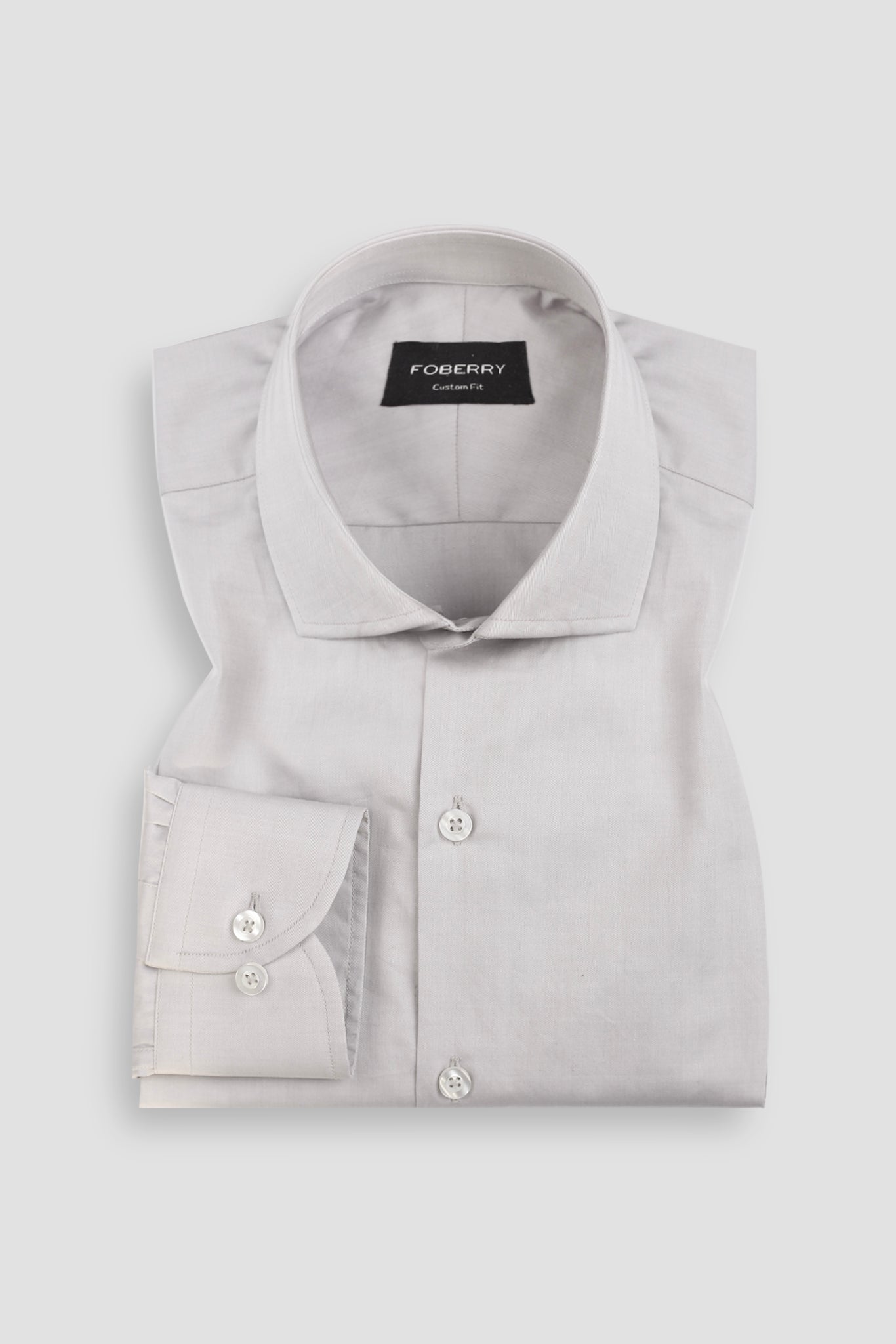 Light Grey Twill Striped Shirt