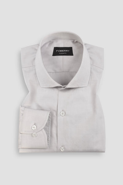 Light Grey Twill Striped Shirt