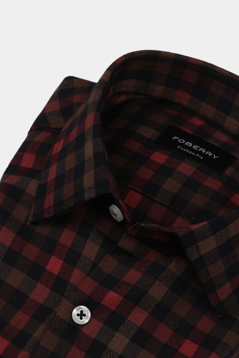 Black & Mustard Buffalo Check Winter Flannel Shirt