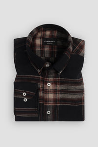 Brown & Black Madras Winter Flannel Shirt