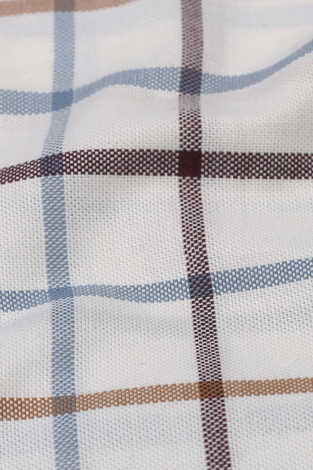 White Multi Windowpane Check Shirt