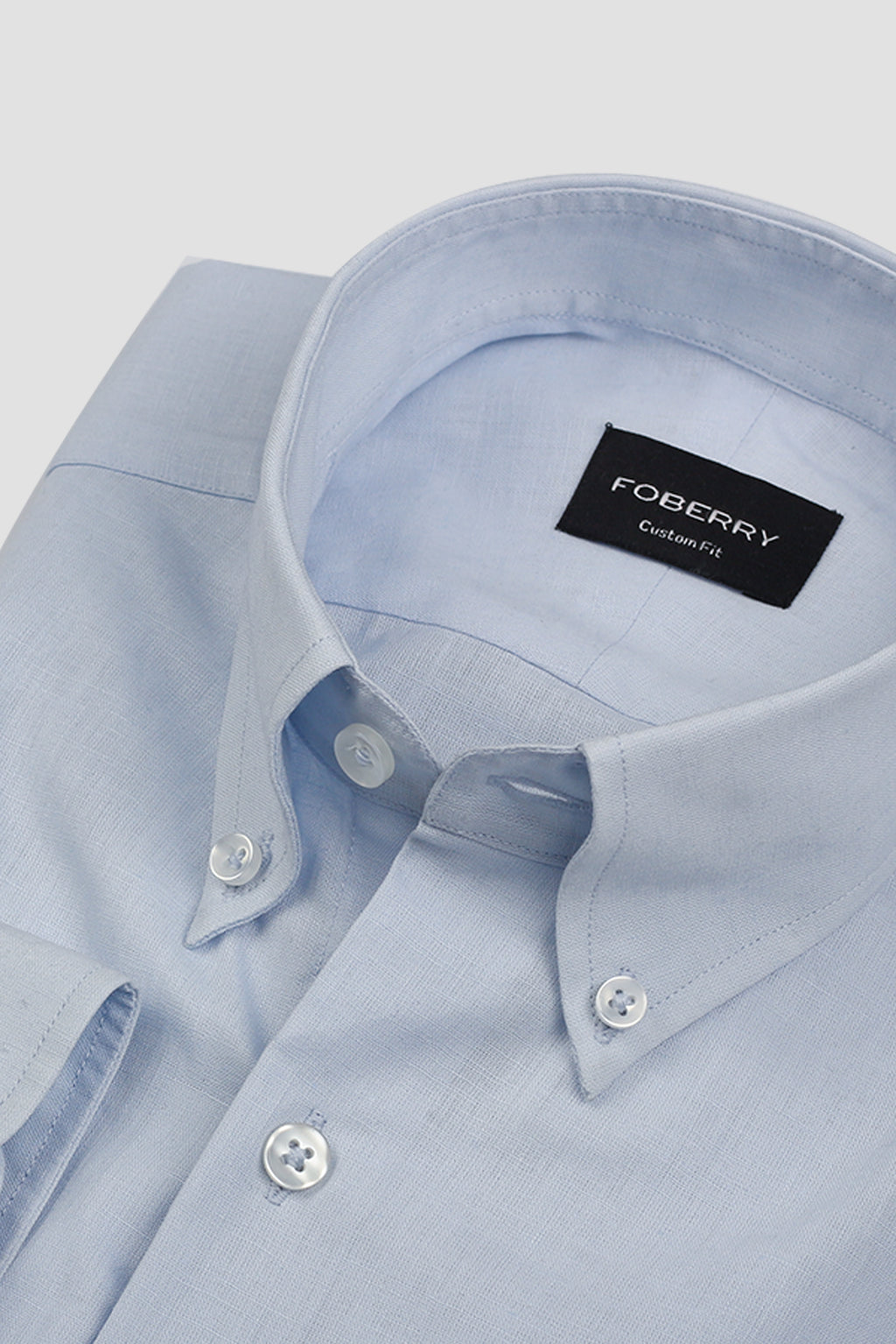 Soft Ice Blue Linen Shirt