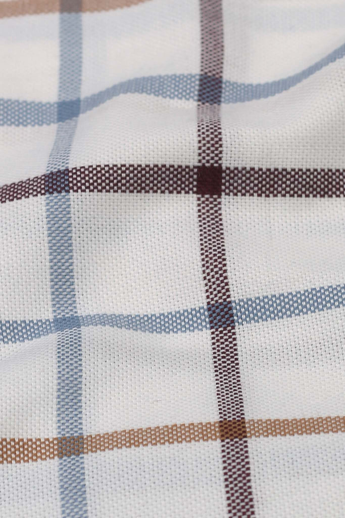White Multi Windowpane Check Shirt