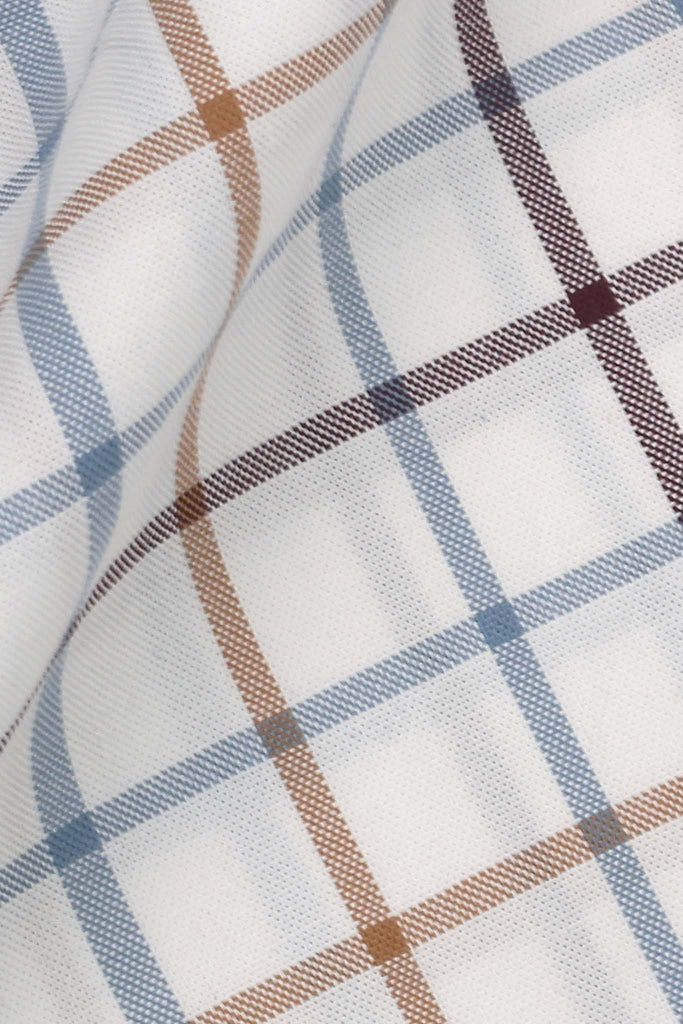 White Multi Windowpane Check Shirt