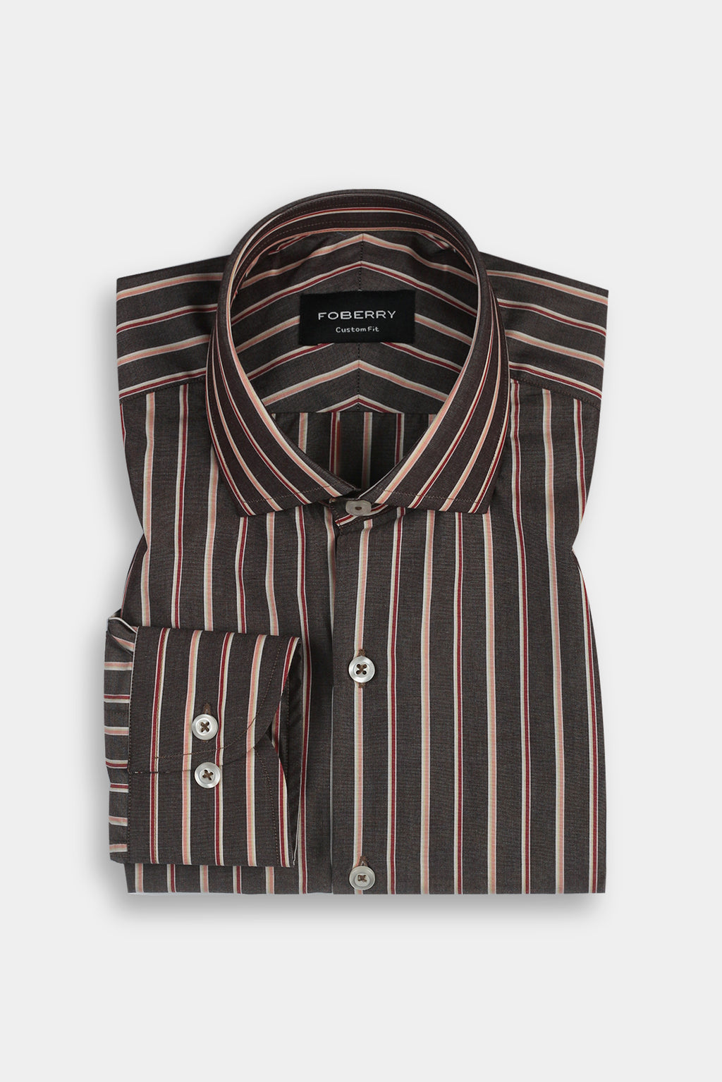 Multi Brown Balanced Striped Shirt
