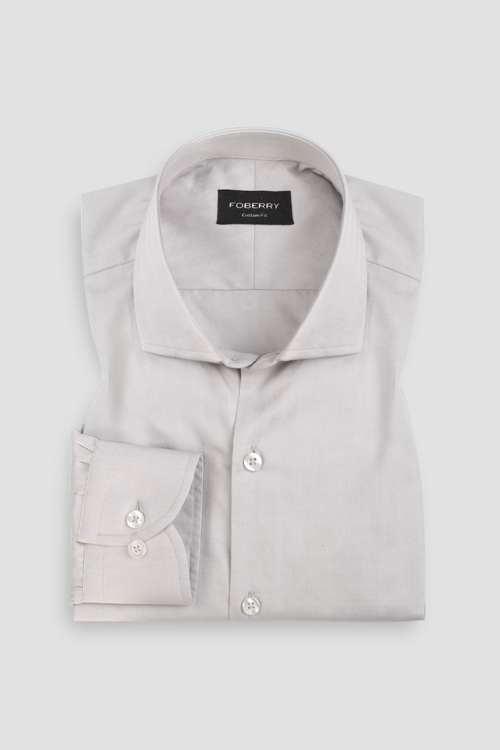 Light Grey Twill Striped Shirt