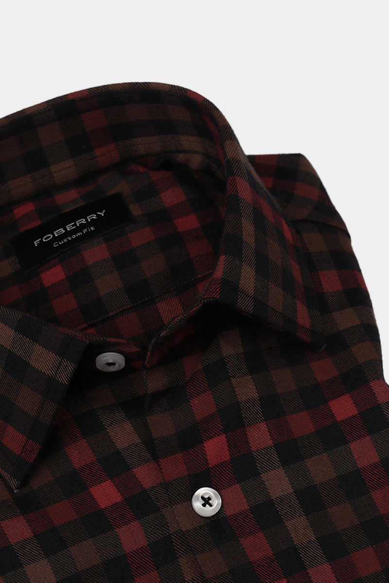 Black & Mustard Buffalo Check Winter Flannel Shirt