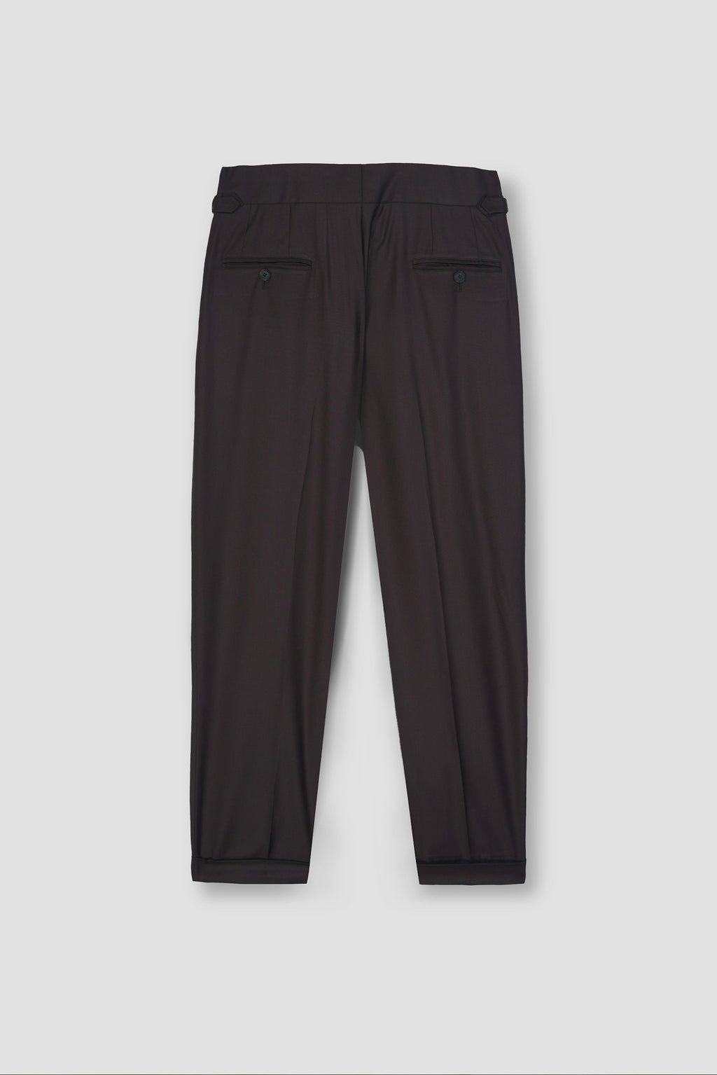 Chocolate Brown Tropical Wool Blended Dress Pant