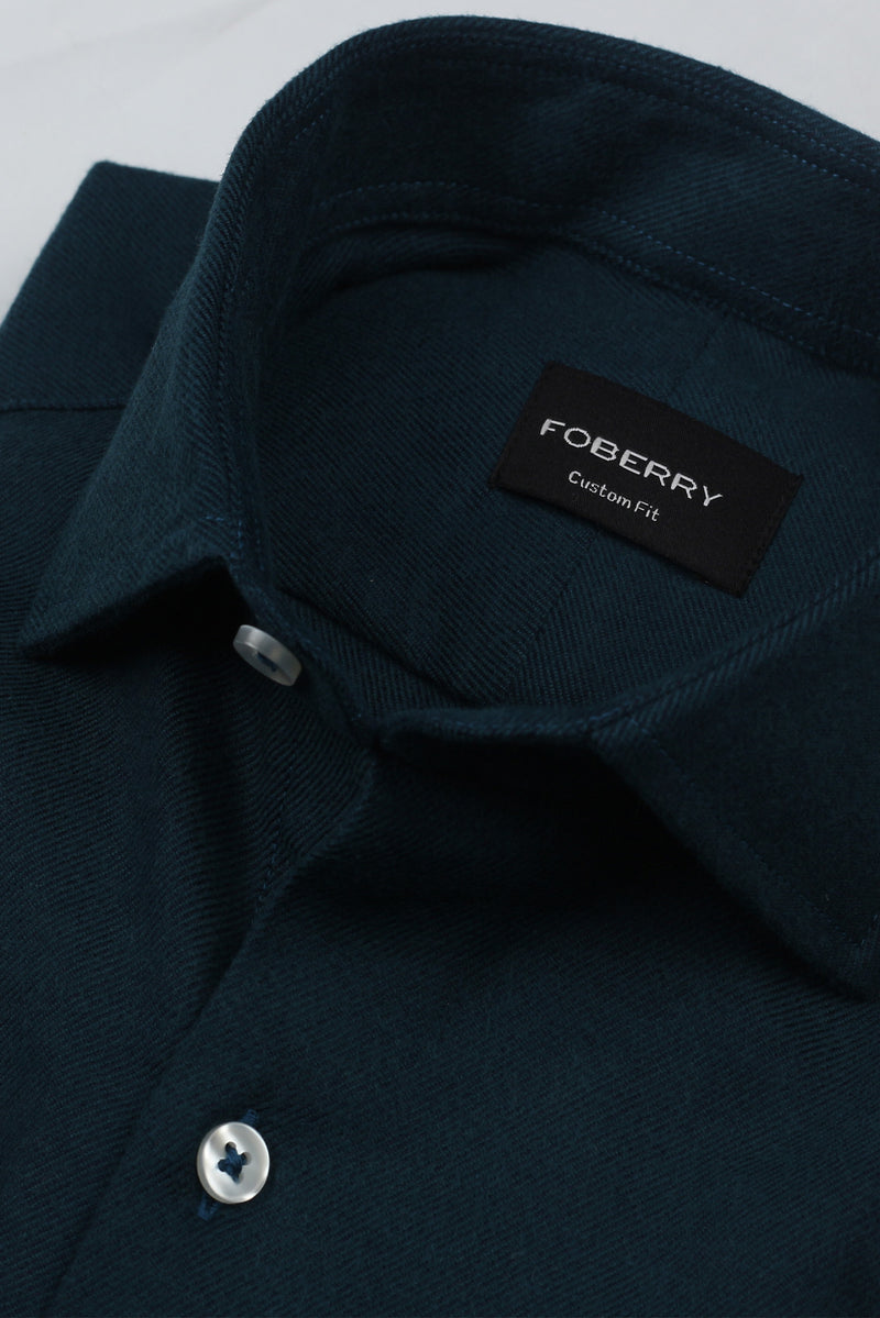 Teal Green Winter Flannel Shirt