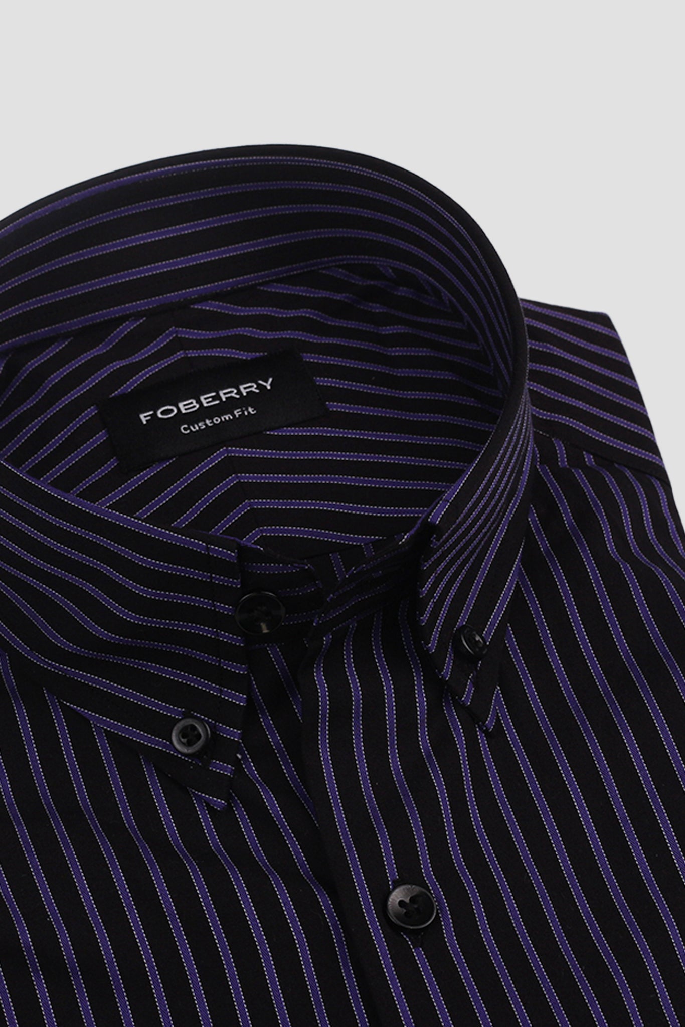 Electric Purple Twill Striped Shirt