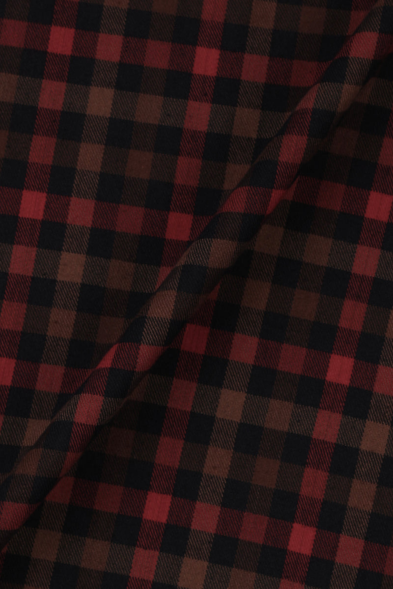 Black & Mustard Buffalo Check Winter Flannel Shirt