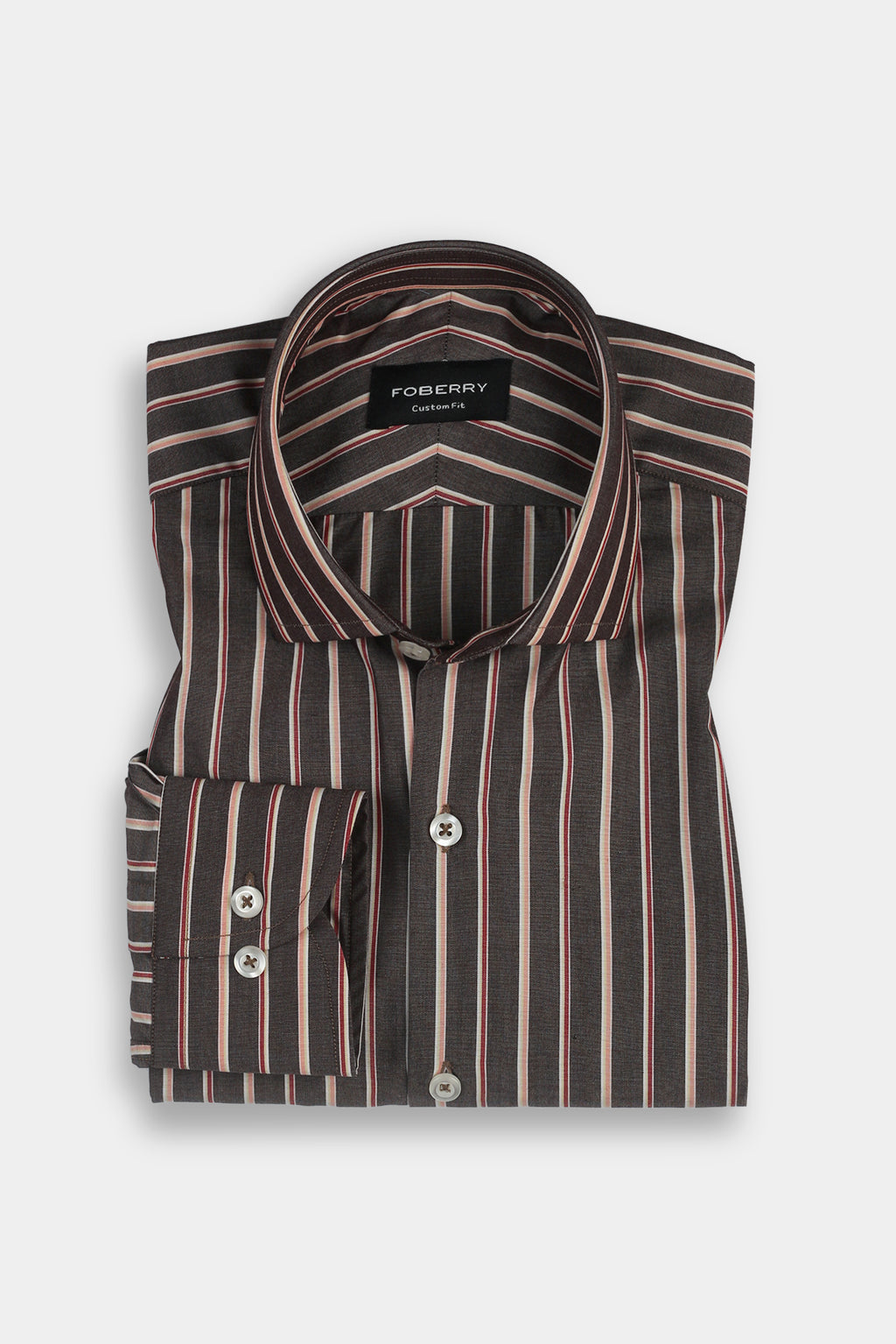 Multi Brown Balanced Striped Shirt