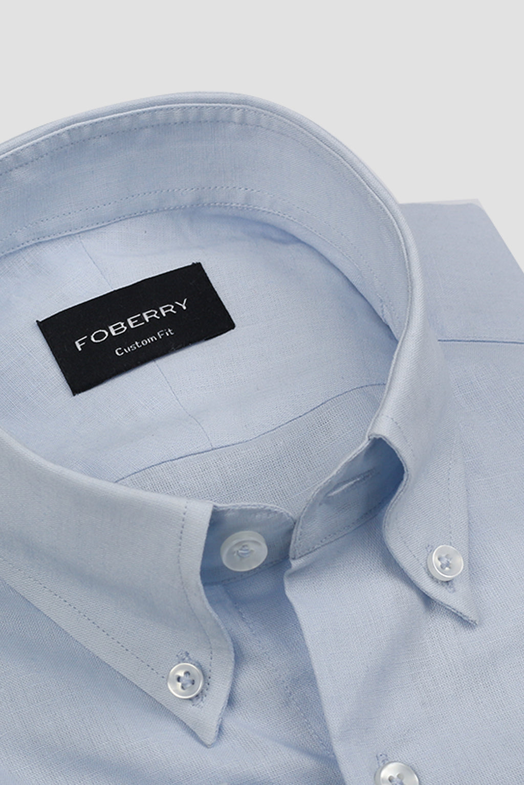 Soft Ice Blue Linen Shirt