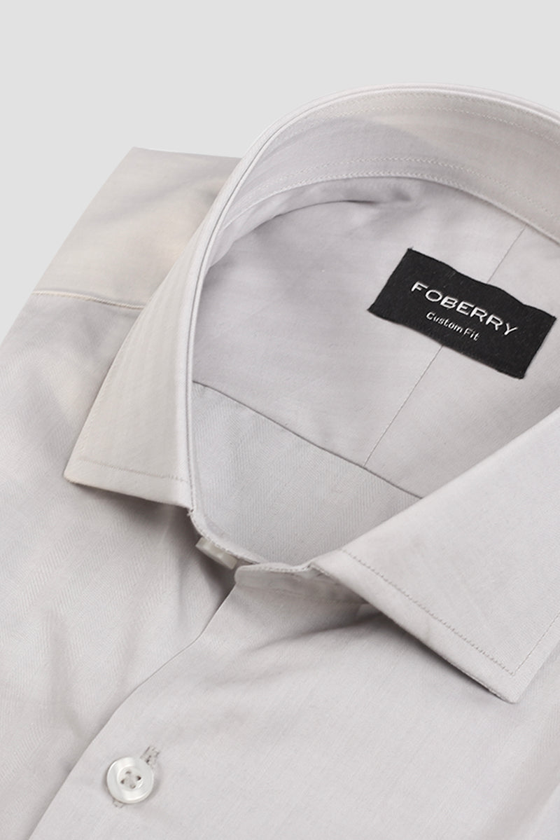Light Grey Twill Striped Shirt